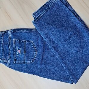 Vintage U.S.POLO Straight Leg jeans sz. 34x30 dark wash back flag embroidery
